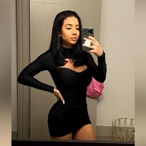 Fashion Nova Long Sleeve Black Dress